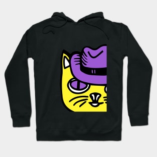 Cat in non-binary pride colors Hoodie